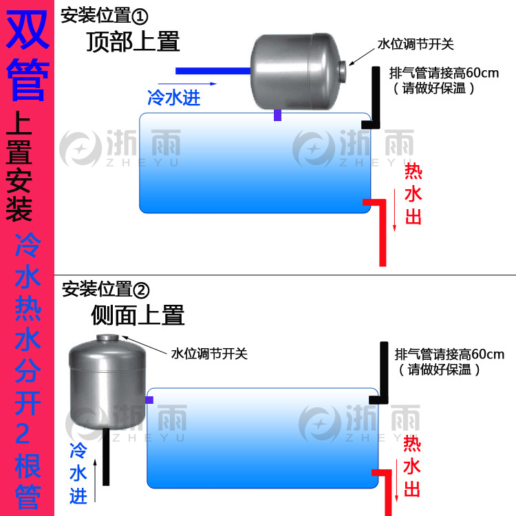 Calentador de agua solar válvula de alimentación automática controlador de nivel de agua válvula de control de agua válvula de control de entrada de agua accesorios de interruptor