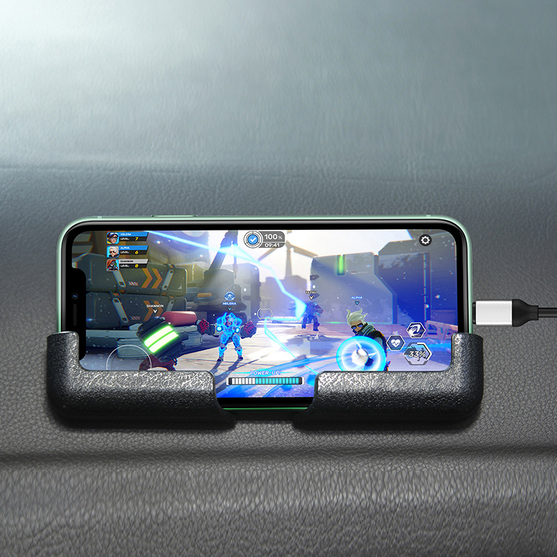 Adhesive car mobile phone holder, the width can be adjusted arbitrarily without affecting charging, simple style multi-purpose car mobile phone holder