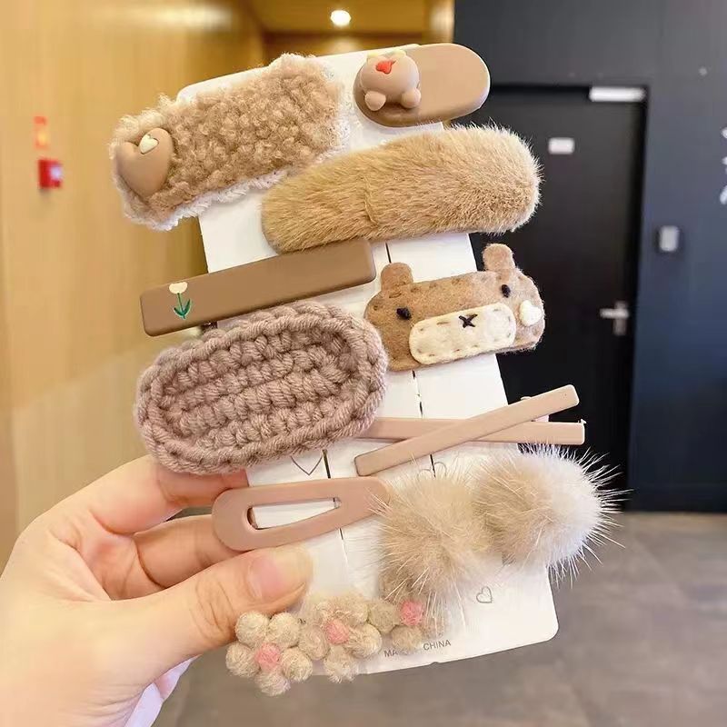 Otoño y invierno peluche clip para niños trenzando clip para el cabello versátil clip dulce clip lateral frange clip clip clip clip para el cabello roto clip para el cabello