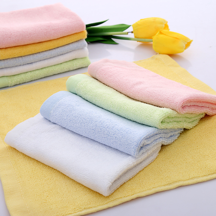 批發素色柔軟竹炭巾嬰兒手帕 幼兒園寶寶兒童小方巾竹纖維毛巾