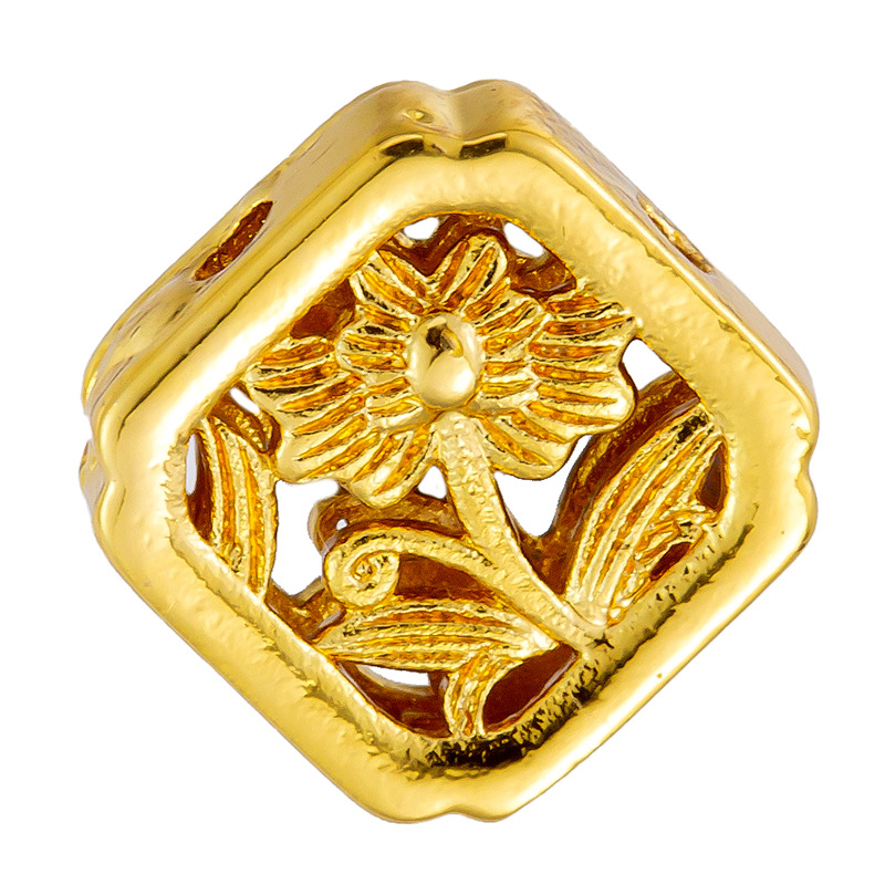 Colgante de cobre micro incrustado Gufasha oro goteo de aceite perlas de transferencia DiDi con perlas de acessorios de perlas huecas fábrica de perlas al por mayor