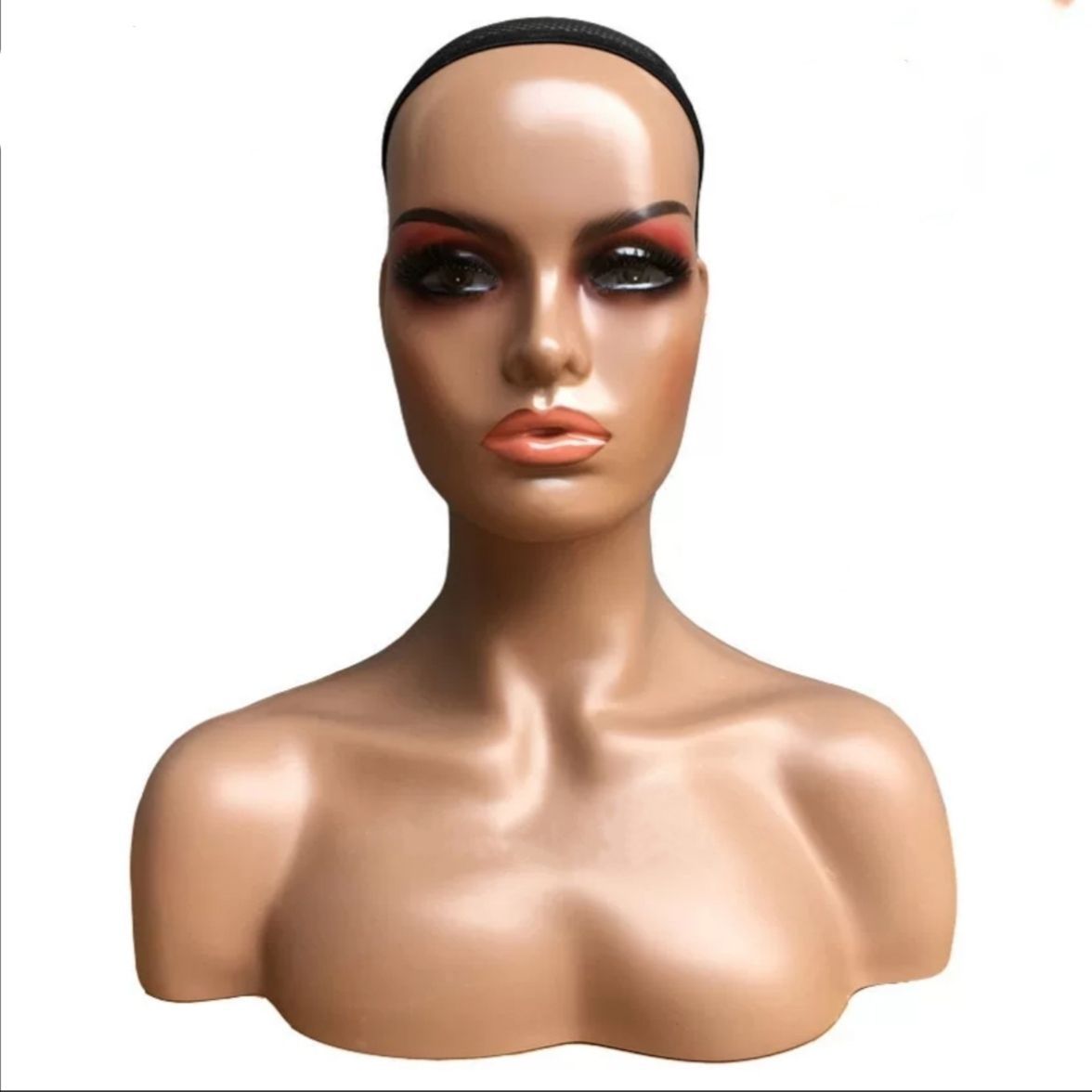 Maniquí Cabeza Femenina para Pelucas y Sombreros de Plástico para Exhibición y Fotografía