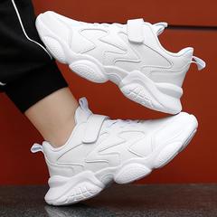 Children's white sneakers, unisex school white sneakers for children and teenagers, breathable mesh leather surface, autumn and winter sports shoes for primary school students
