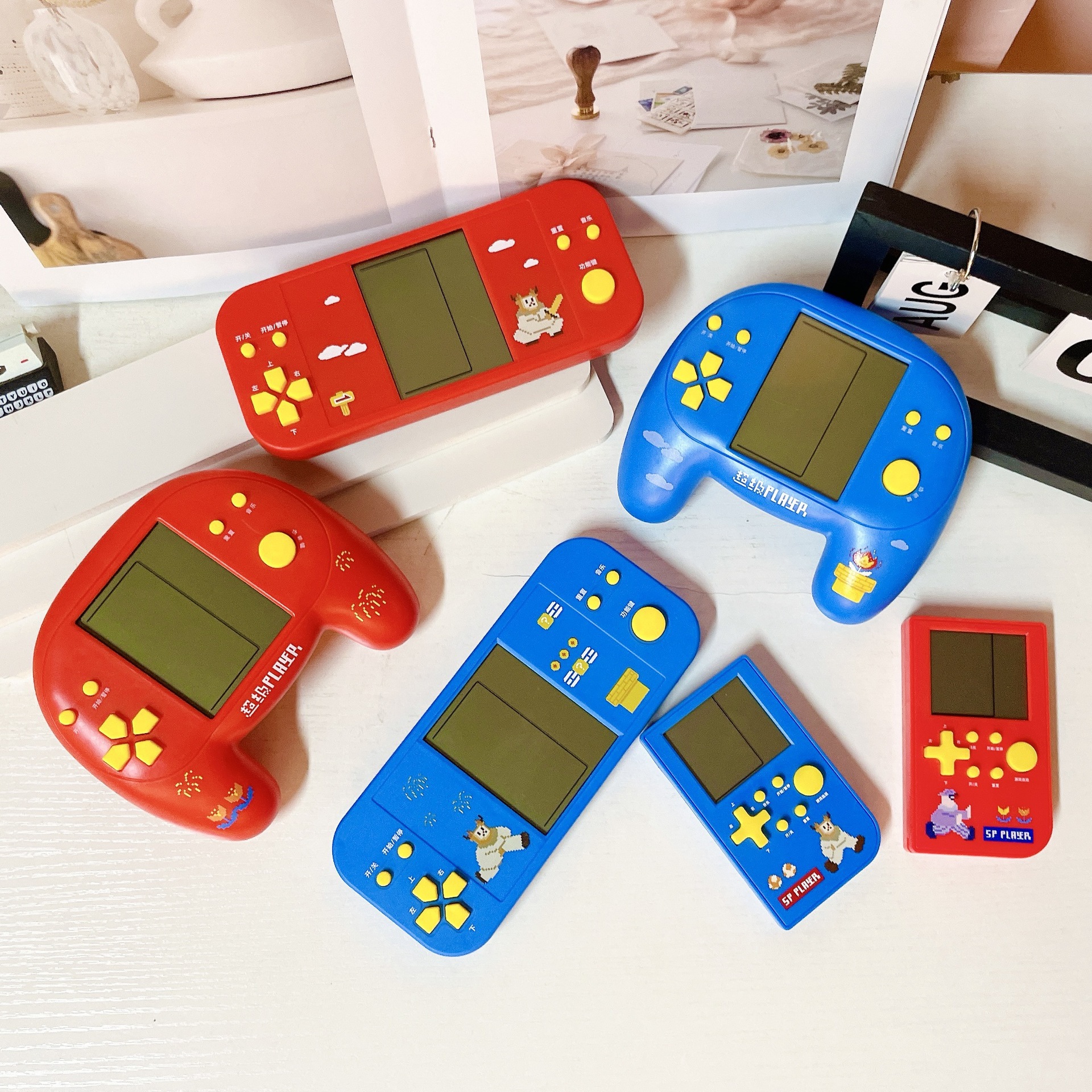 Large-Screen Classic Handheld Tetris Game Console Decompression Nostalgic Classic Electronic Game Console Creative Toy Gift