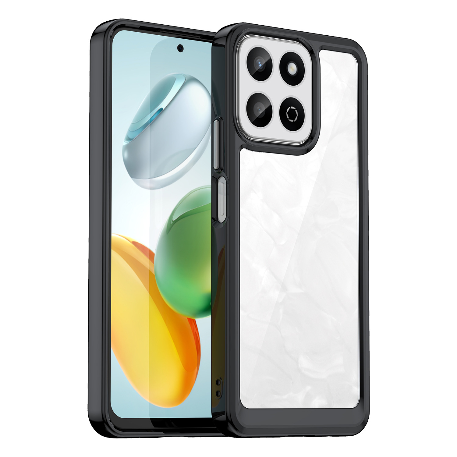 适用于荣耀Honor 200 Pro炫彩手机壳华为Pura 70透明背板彩色边框