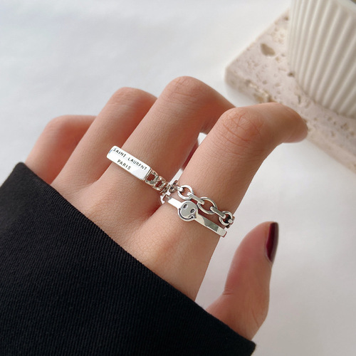 Rings for women that don't fade, high-end, cool vibe, open-ended, Instagram trendy, niche design, retro English band, wholesale