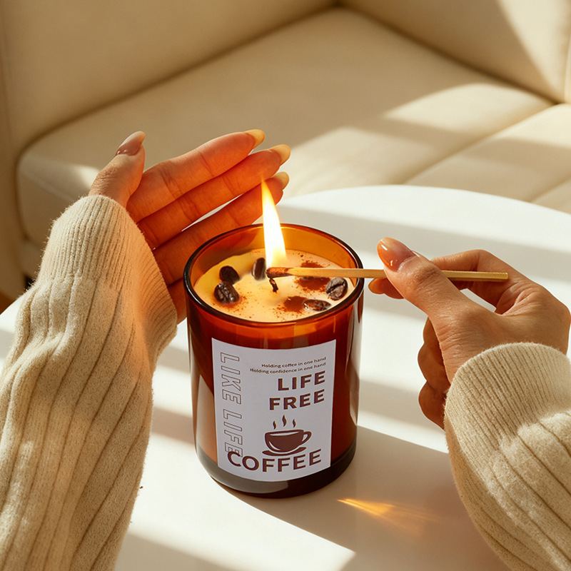 Ice Latte Coffee Original Scented Candle Set Gift Box Soy Wax Souvenir Gift Home Decoration Niche Ornament
