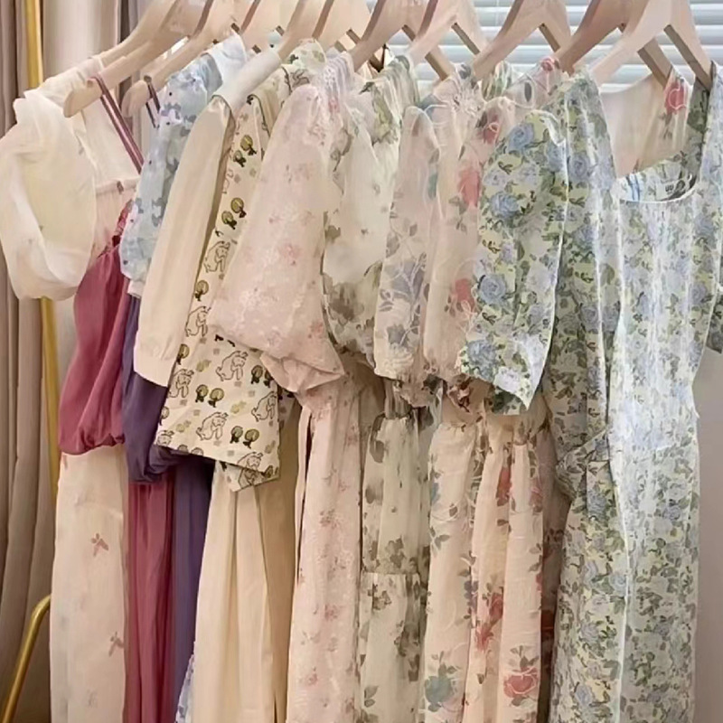 24 summer French floral fairy dress first love white mid-length dress wholesale brand women's clothing first-hand supply