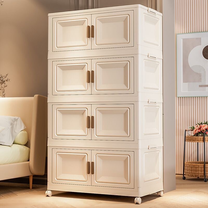Installation-Free Folding Storage Cabinet for Home Use in the Living Room and Bedroom, Multi-Layer Storage Cabinet for Children's Toys, Snacks, and Clothes Installation-Free Folding Storage Cabinet for Home Use in the Living Room and Bedroom, Multi-Layer Storage Cabinet for Children's Toys, Snacks, and Clothes