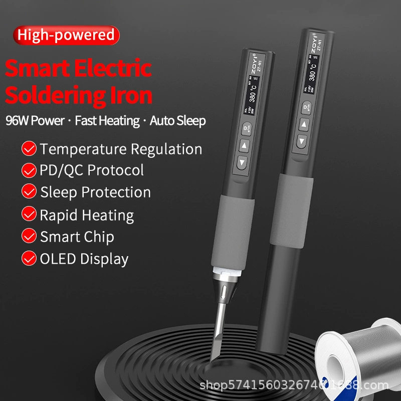 ZOYI ZT-N1 интеллектуальный термостатический электрический паяльник высокой мощности 96 Вт небольшой ремонт сварной регулируемой температуры сварной ручки