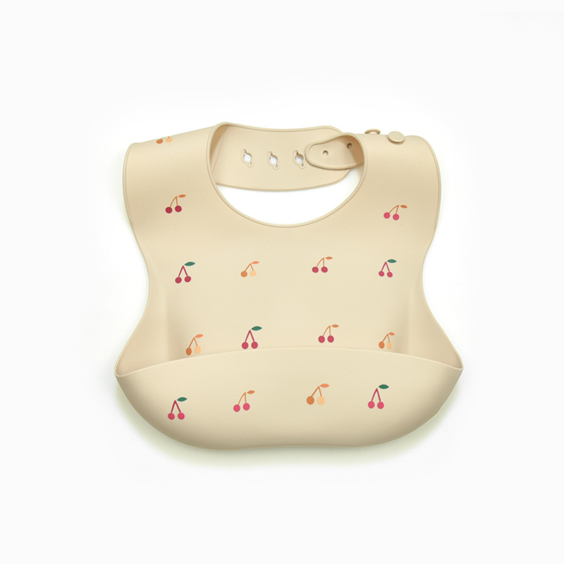Cartoon, Dinosaur, Flower Pattern Summer, Spring, Autumn Season Girl'S, Boy'S Gender Cute Style Cute Cartoon Dinosaur Flower Edible Silicon Bib Baby Accessories