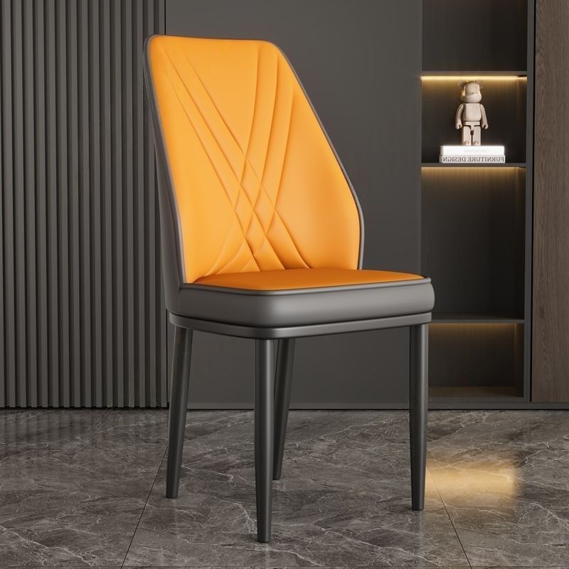 오렌지 그레이 등받이 [블랙 다리] (업그레이드된 두꺼운 포크 등받이 의자)