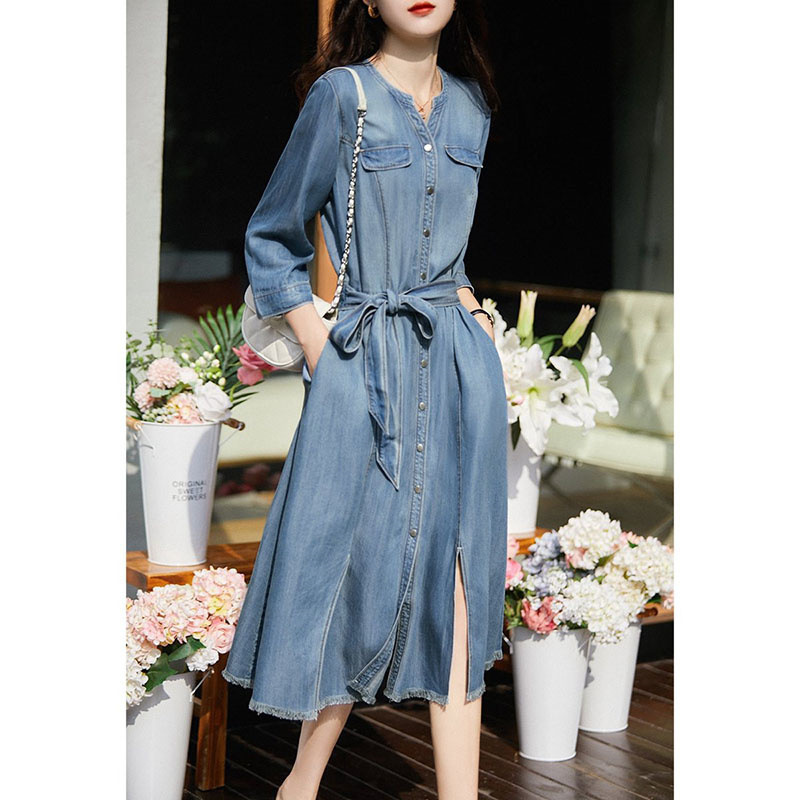 2025 New Autum Niche Design Spring Style Accessible Luxury Chic Retro Petite Dress