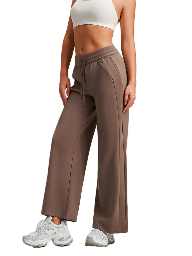 Pantalones deportivos de cuerda recta, cintura alta, pantalones casuales sueltos, piernas delgadas, pantalones deportivos al aire libre para correr