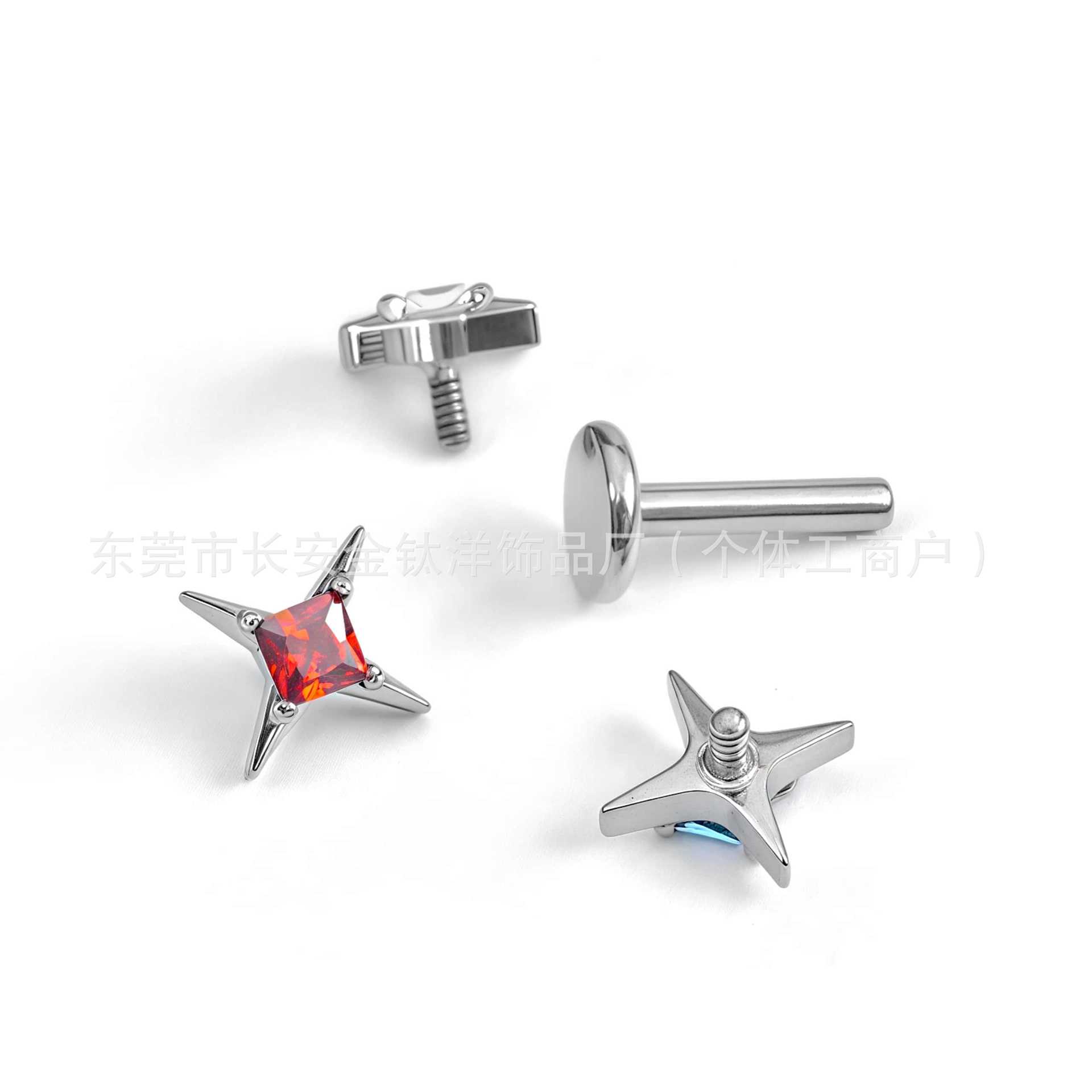 Pointed titanium steel lip stud product view