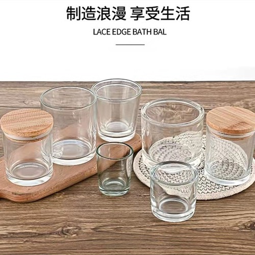 Glass candle holder transparent glass home diy homemade candle aroma glass empty wax glass bedroom transparent candle holder