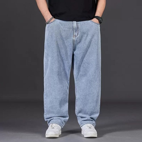 Men's Autumn Fat-Fit Wide-Leg Loose Straight Leg Trousers with Elastic Waist