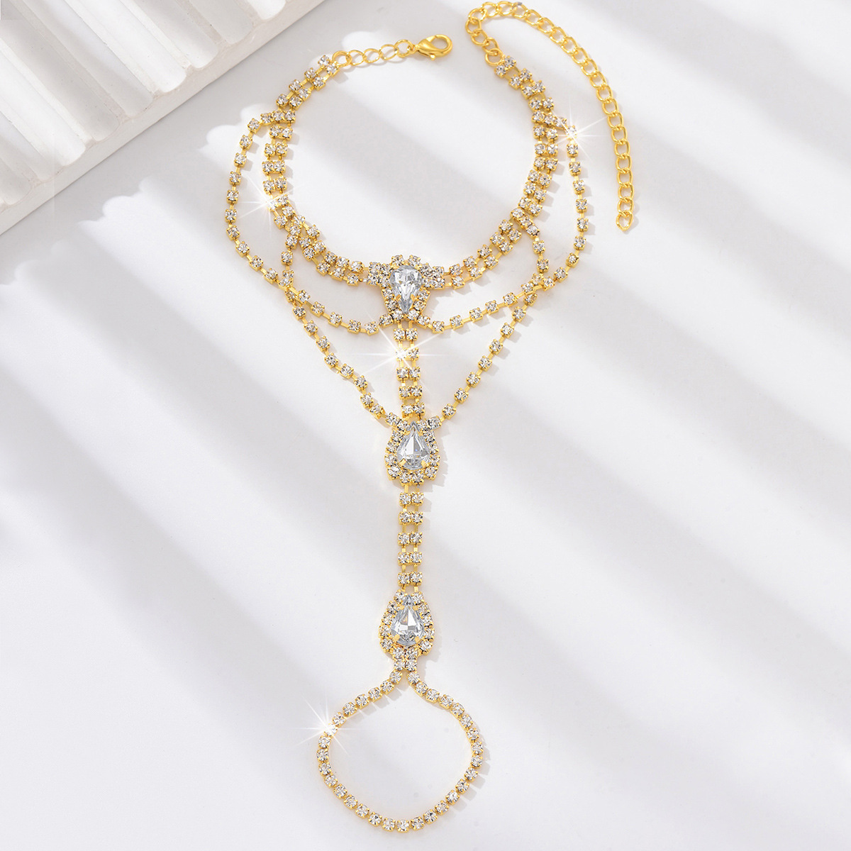 Europa y los Estados Unidos venden en caliente pie de diamante de playa de vacaciones de moda universal simple pulsera de dedos para mujeres al por mayor