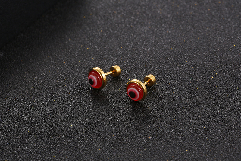 Nouvelle Personnalité Simple Boucles D&#39;oreilles En Acier Titane Yeux Boucles D&#39;oreilles Simples display picture 4