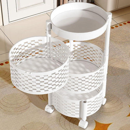 Kitchen vegetable shelf floor standing household multi-functional rotating no installation vegetable basket multi-layer fruit and vegetable storage rack
