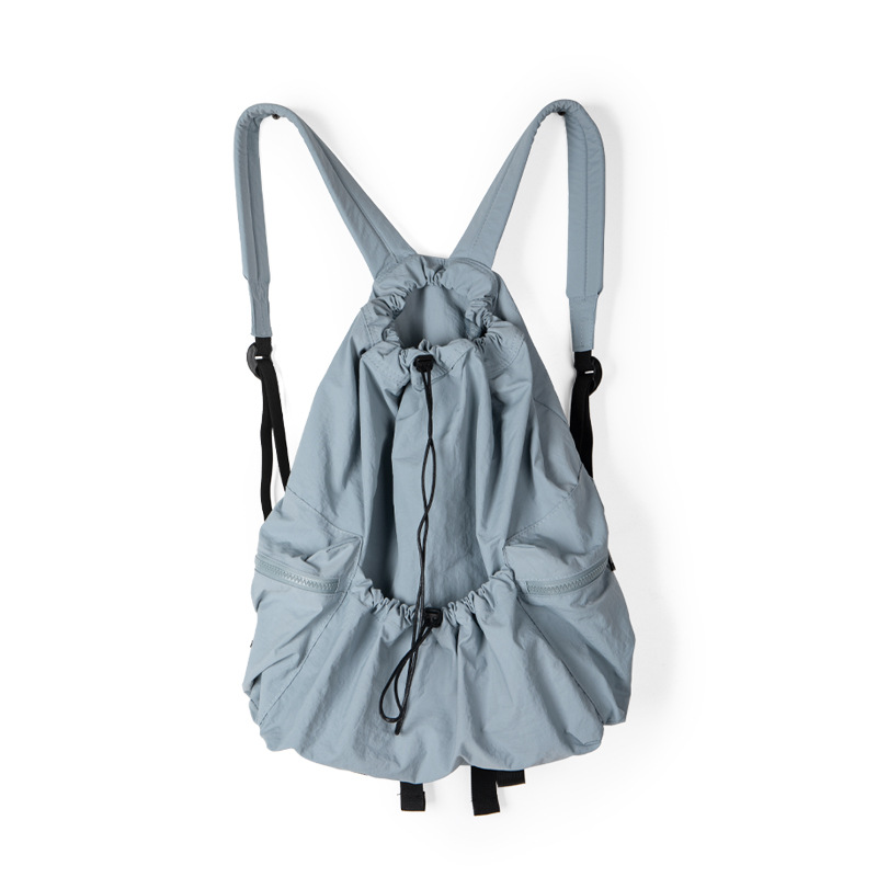 2024 New Japanese and Korean niche design forest nylon fabric drawstring women's lightweight class travel backpack_voghion.com