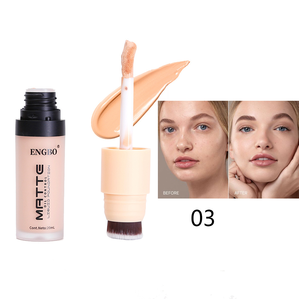 The new matte double-headed foundation is oil-control, brightening, concealing, long-lasting, breathable and comes with a brush undefined