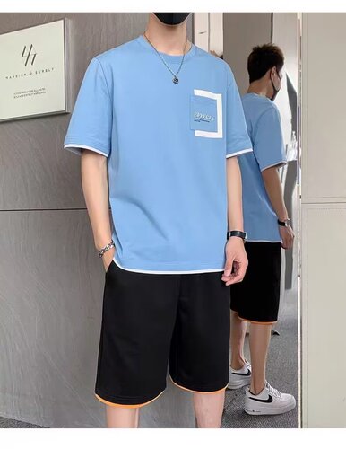 Men's sportswear leisure short-sleeved shorts summer match cool stylish workwear cool sportswear trendy