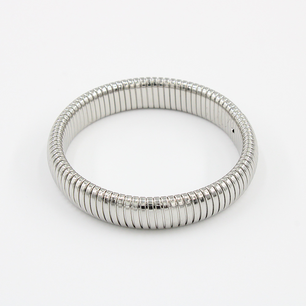 Fashion Geometric Stainless Steel Plating Zircon Bangle 1 Piece