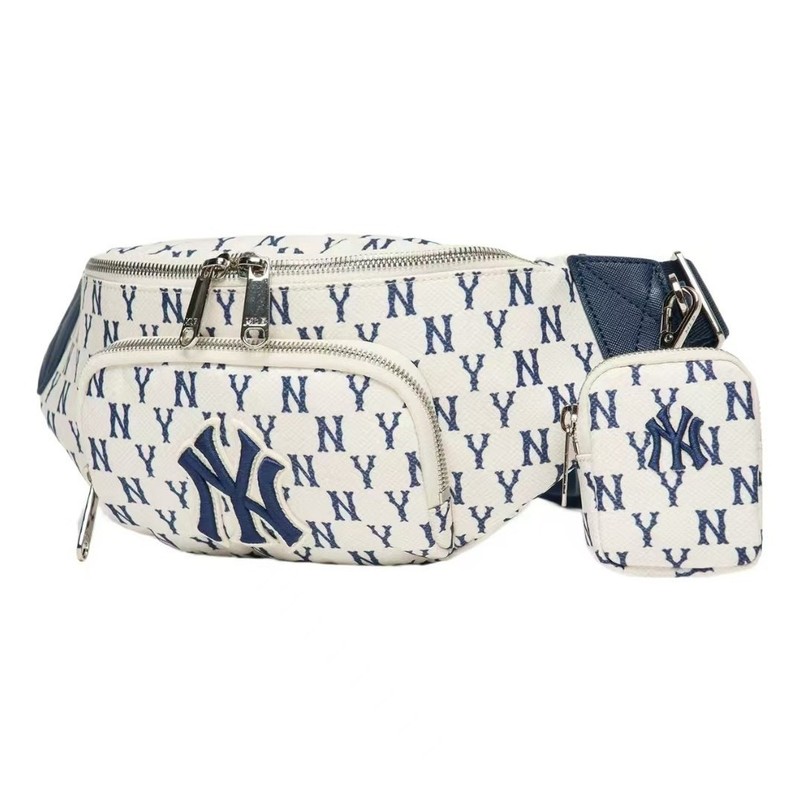 韓国 MLB フルプリント デジタル ウエストバッグ 男女兼用 NY 老眼刺繍 フルラベル シングルショルダー クロスボディ チェストバッグ|undefined