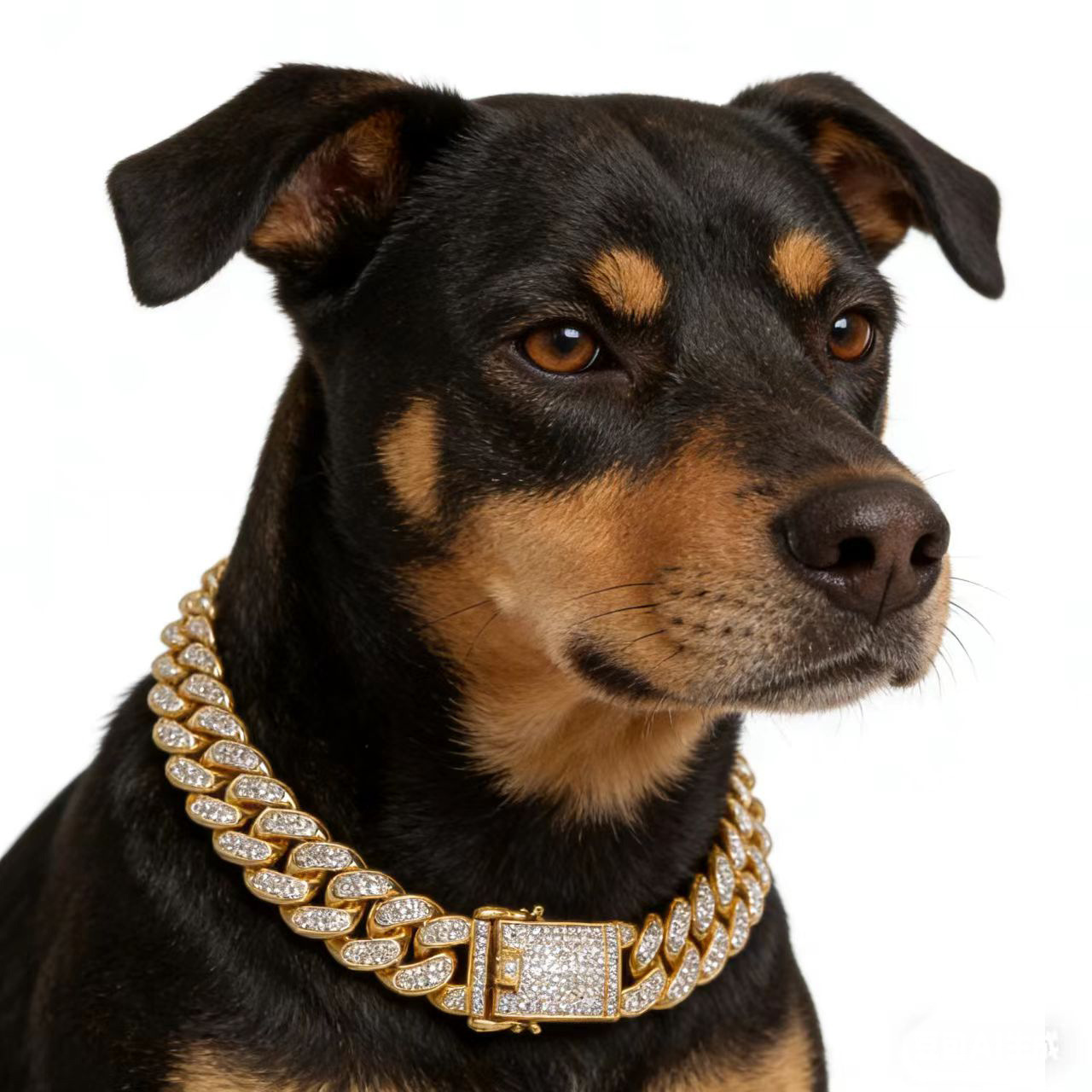 Collar de mascota caliente de 20mm collar cubano adecuado para Doberman Rottweiler cadena de mascota grande