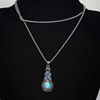 Retro set, crystal, turquoise jewelry, pendant, necklace, earrings, European style, wholesale