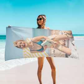 定 制沙滩巾带图片文字个性化照片名称毛巾 设计自己的沙滩巾