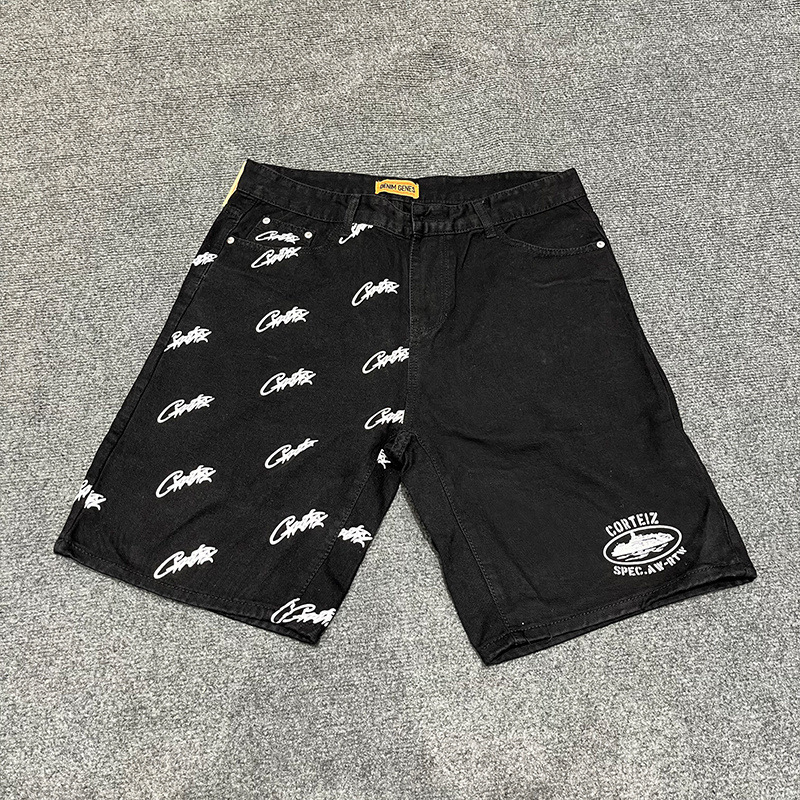 Marca de moda Alcatraz tira reflectante letra impresa camiseta de mangas cortas para hombres y mujeres callejera pantalones cortos casuales set Old Money Style