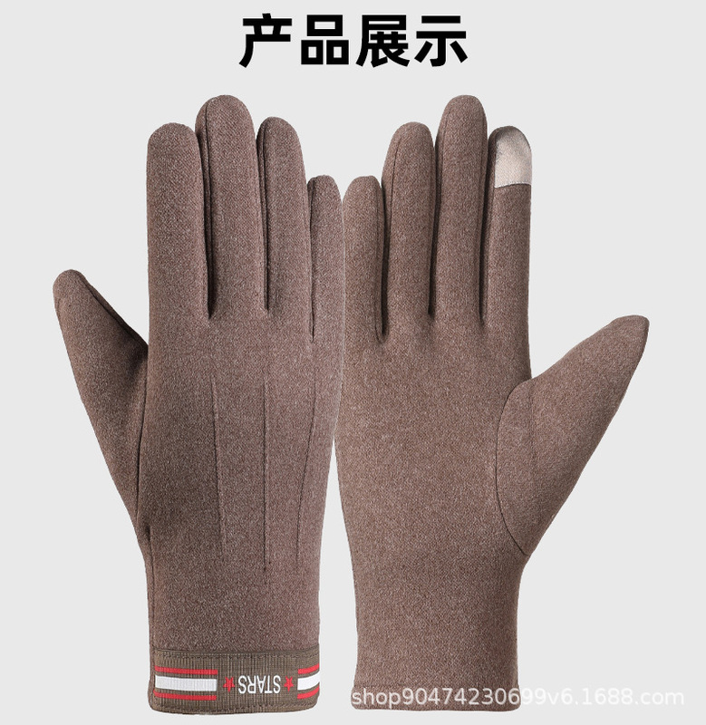 保暖手套女士冬季户外骑行加厚布艺防寒触屏毛口防风蓄热保暖手套|undefined