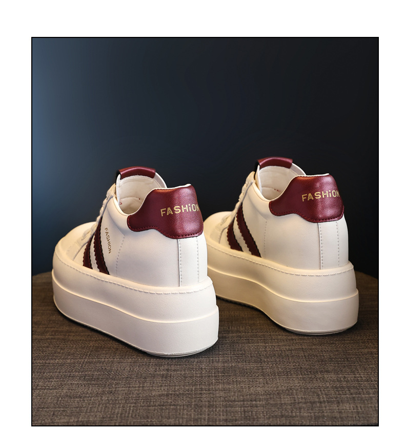 Giày sneaker nữ đế dày tăng chiều cao bên trong, form thể thao mùa xuân — Màu đỏ be chi tiết 20