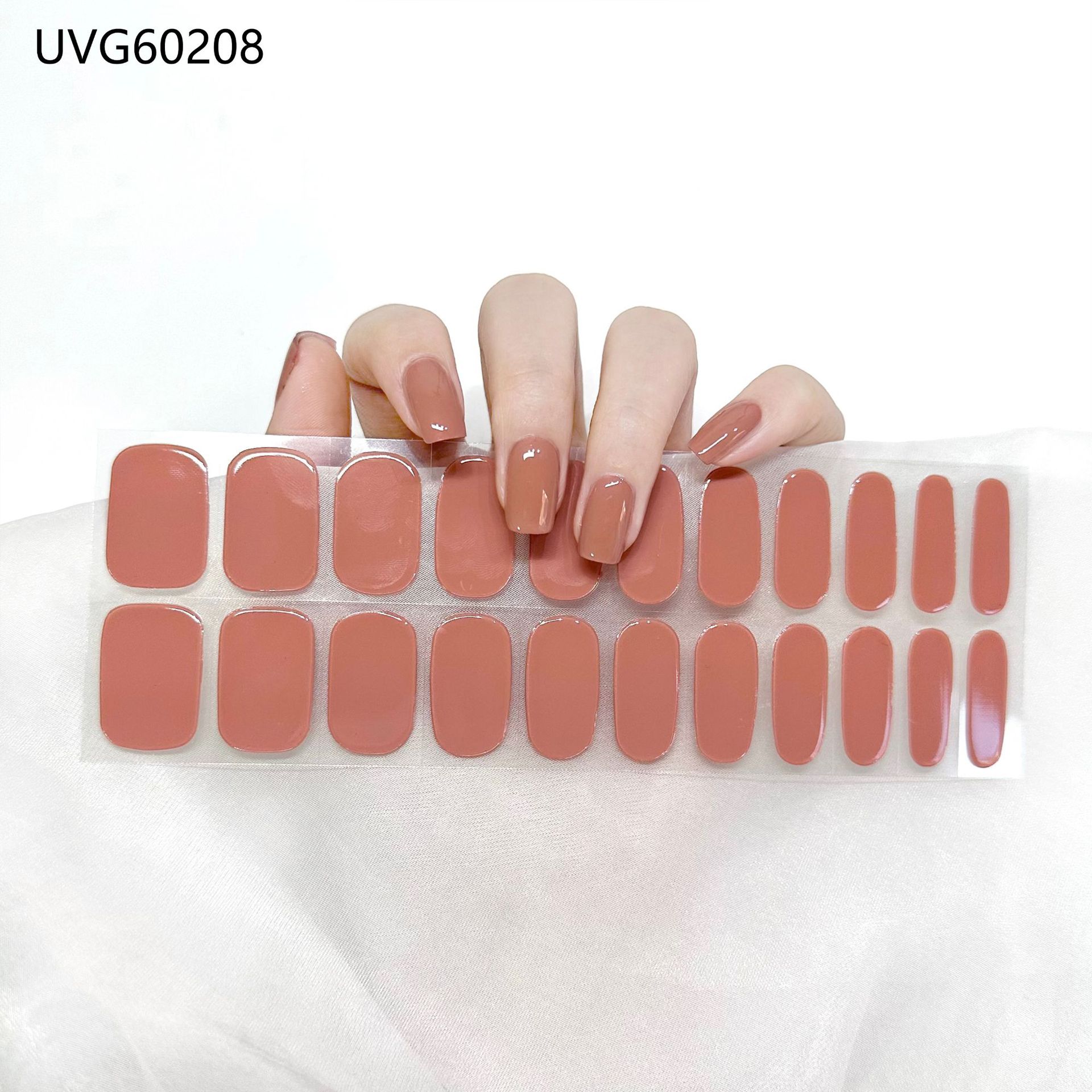 Pegatinas de uñas de gel UV transparentes efecto hielo, semicuradas, con lámina dorada, fototerapia, efecto película de aceite