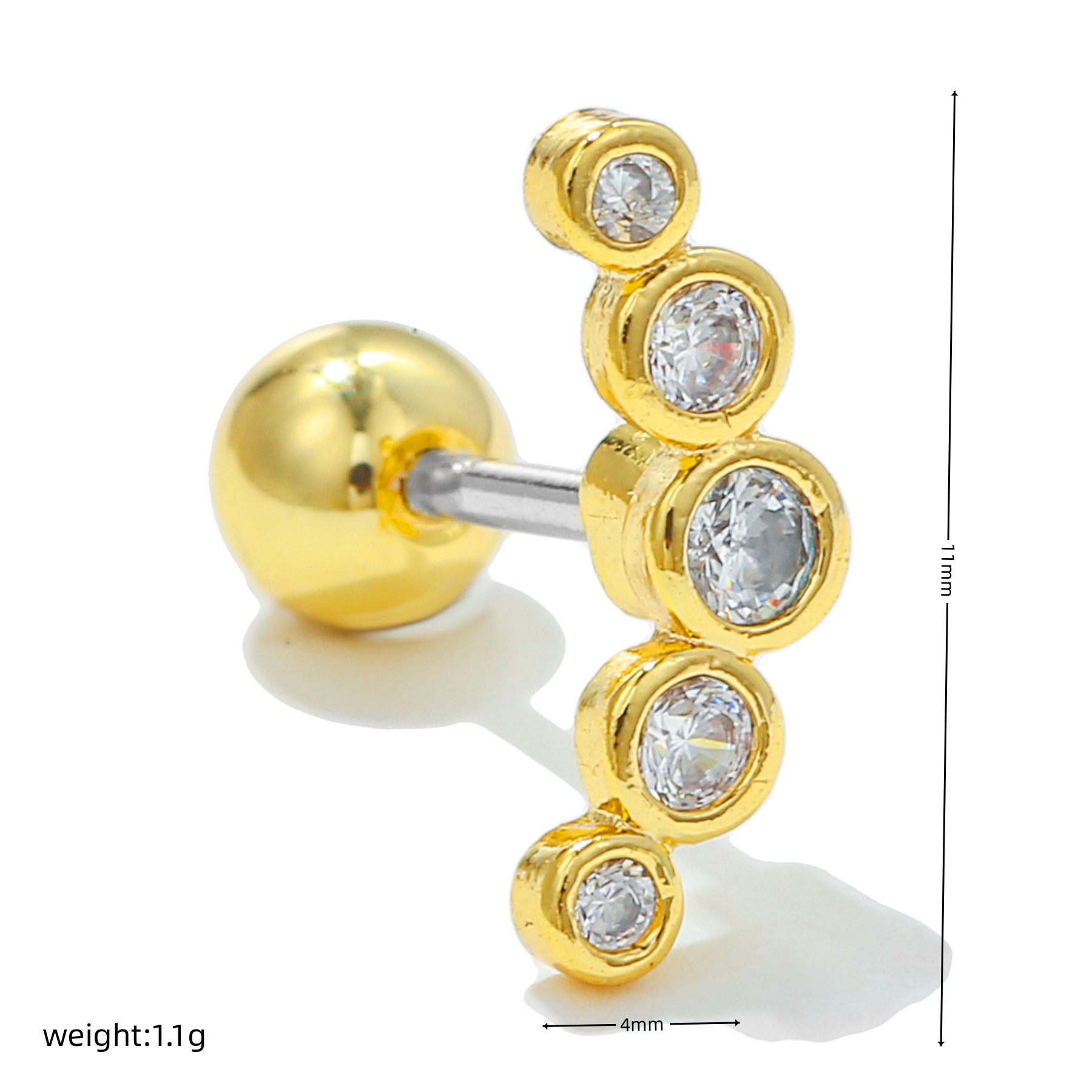 Fashion Butterfly Copper Inlay Zircon Ear Studs 1 Piece