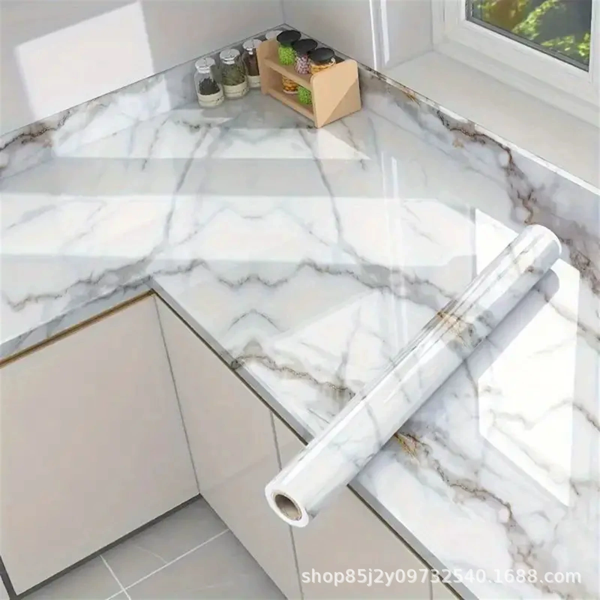 Самоклеящаяся ПВХ-обои, водостойкие 3D рисунки: мультфильм и мрамор, ширина 60 см, без клеевого следа
