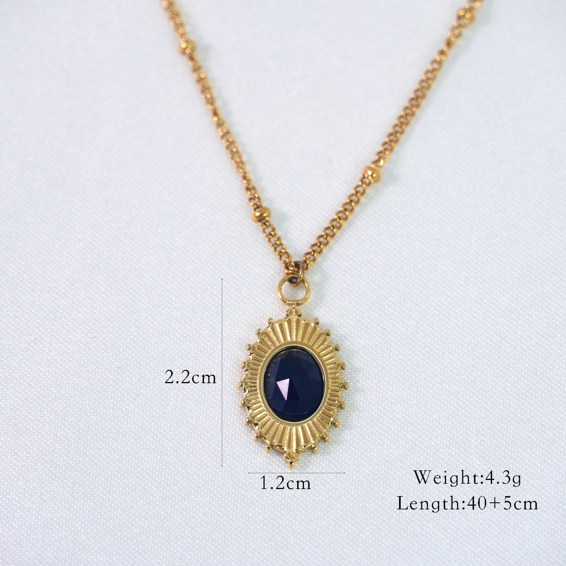 Simple Style Moon Natural Stone Titanium Steel Necklace In Bulk display picture 8