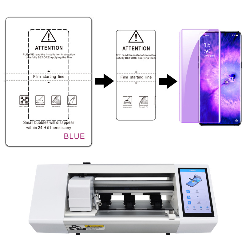 Máquina de corte Película de gel universal de 8 pulgadas y 11 pulgadas Consumibles de TPU Protección ocular mate HD Película cuadrada antivisera Película de curado UV