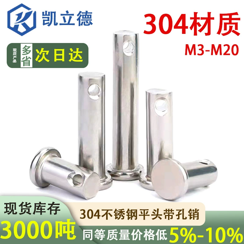 304 Stainless Steel Pin/Cylindrical Pin/Flat Head Pin with Hole M3M4M5M6M8M10M20Gb882