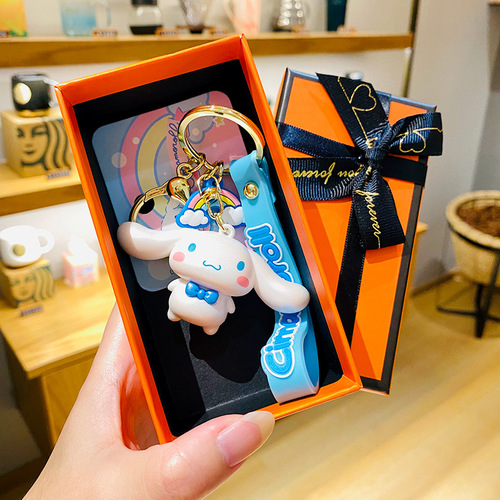 Orange light luxury style gift bag birthday high-end creative exquisite keychain gift box high-end sense ins for girlfriend