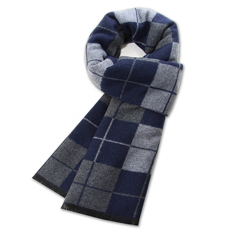 Sciarpa a quadri uomo sciarpa invernale calda business moda_voghion.com
