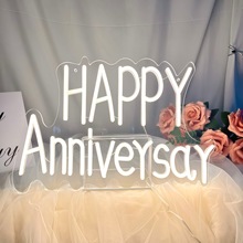 跨境专供led求婚纪念霓虹灯亚克力灯牌图案室内广告牌派对装饰灯
