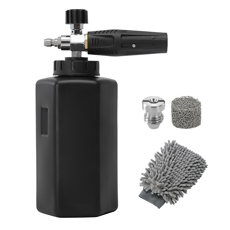 厂家跨境新品铜喷芯电镀头泡沫壶 双色可调节喷嘴1/4快插PA大嘴壶