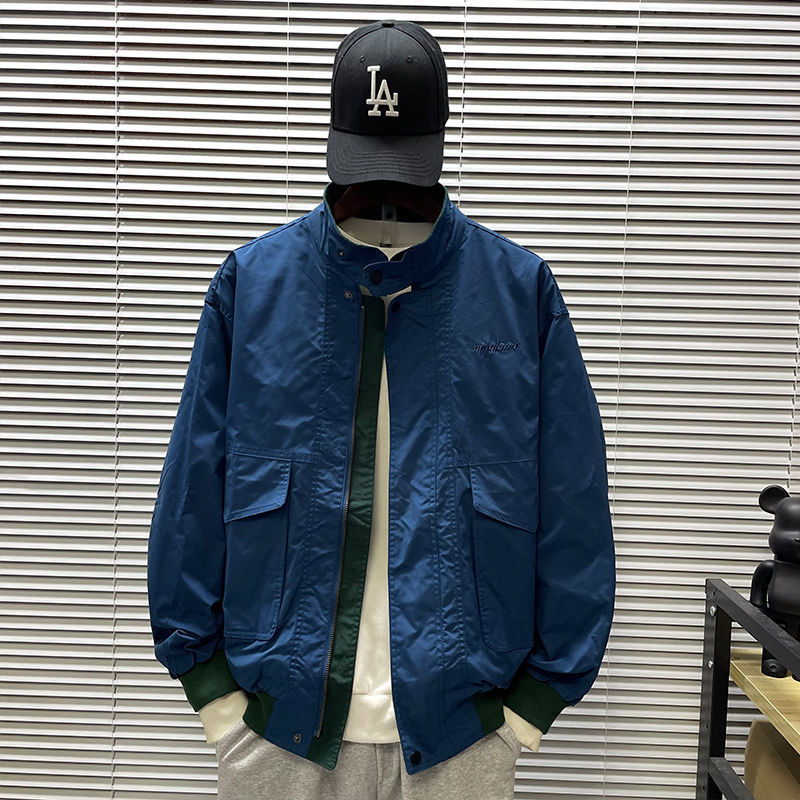 Primavera y otoño nuevo retro versátil chaqueta de piloto casual para hombres Marca de moda estilo japonés collar chaqueta de ropa de trabajo para hombres