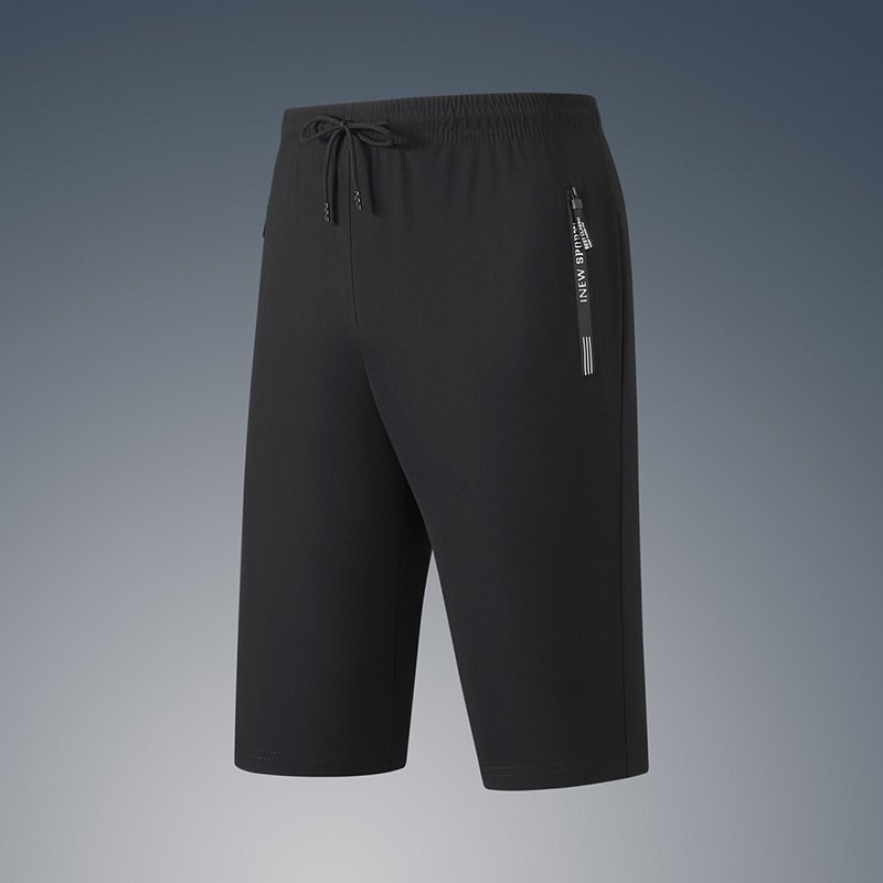 Pantalones de seda helada de verano para hombre, talla europea, talla grande, de secado rápido, informales, transpirables para deportes al aire libre, comercio exterior.