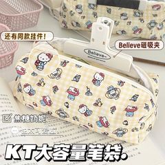 ins 漫画漫画猫鉛筆バッグ高価値 KT 猫文具箱大容量学生文具収納袋化粧品袋