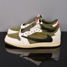 莆田纯原AJ1白棕低帮男女休闲鞋黑白灰倒钩情侣百搭板鞋