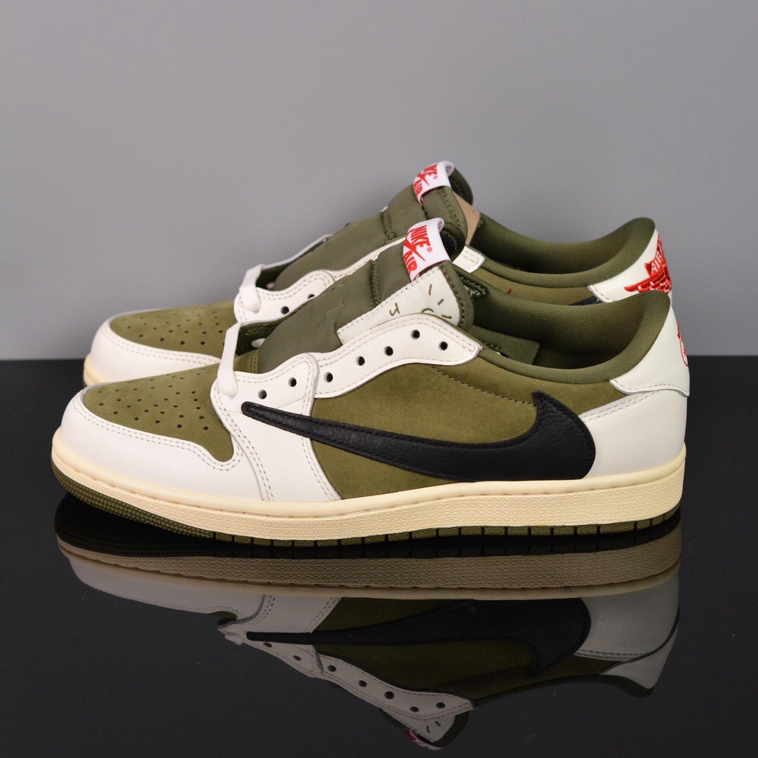 Putian Pure Original Aj1 White and Brown Low-Top Casual Shoes for Men and Women, Black and White Gray Swoosh Couple Versatile Sneakers